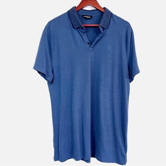 Express Blue Polo Shirt Men’s Size Large - Picture 1 of 11
